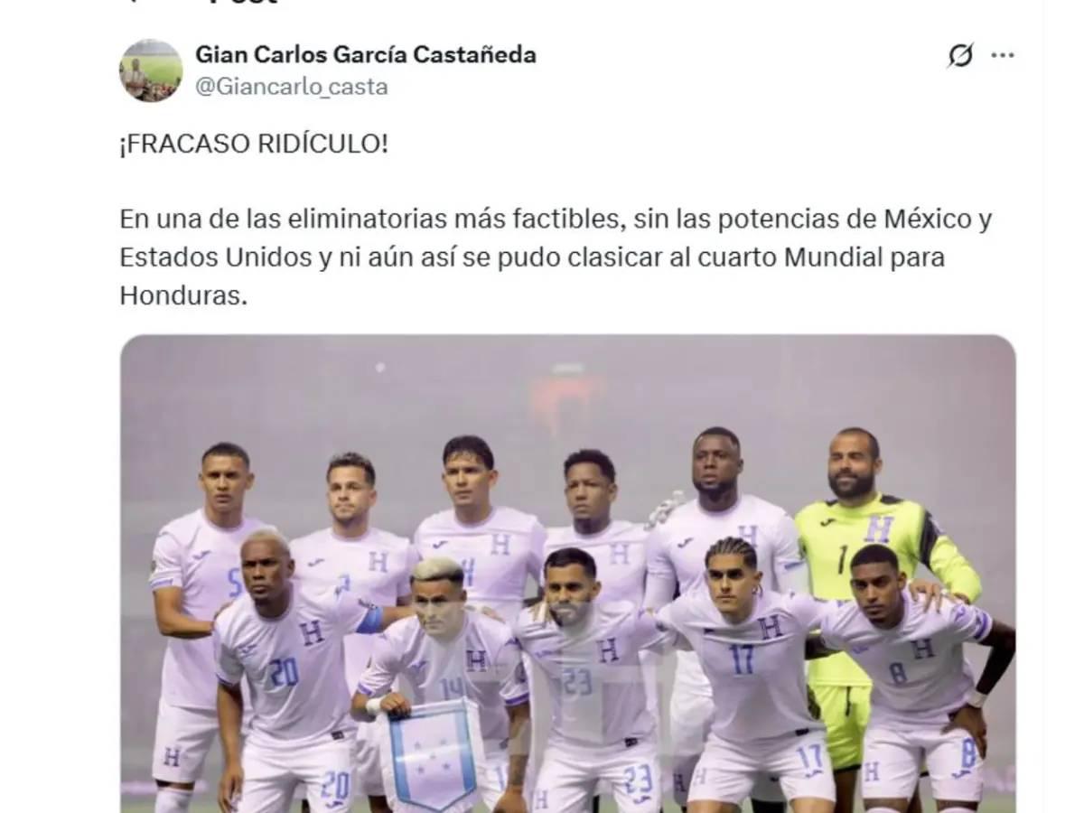 Lo que dicen los medios y periodistas tras fracaso de selección de Honduras