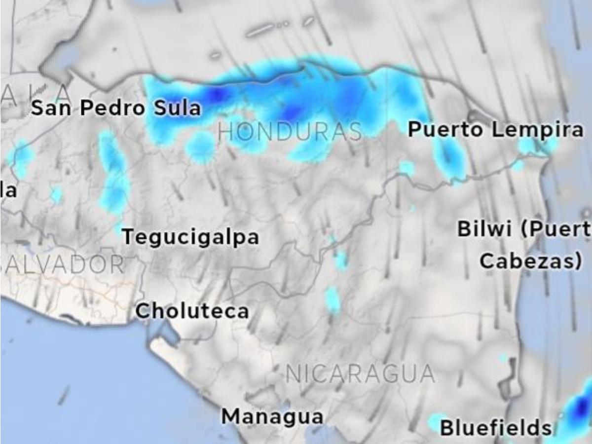 En mapa meteorológico: así se observa la masa de aire frío en Centroamérica
