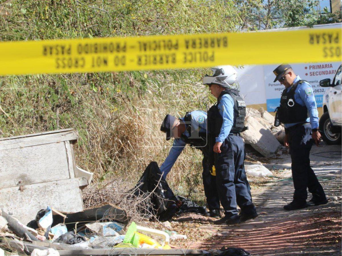 Con las manos amarradas y dentro de bolsas: así hallaron un cuerpo sin vida en Tegucigalpa