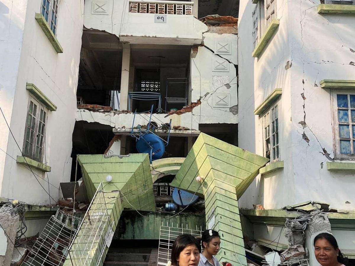 Imágenes aéreas de los destrozos que dejó el terremoto en Birmania