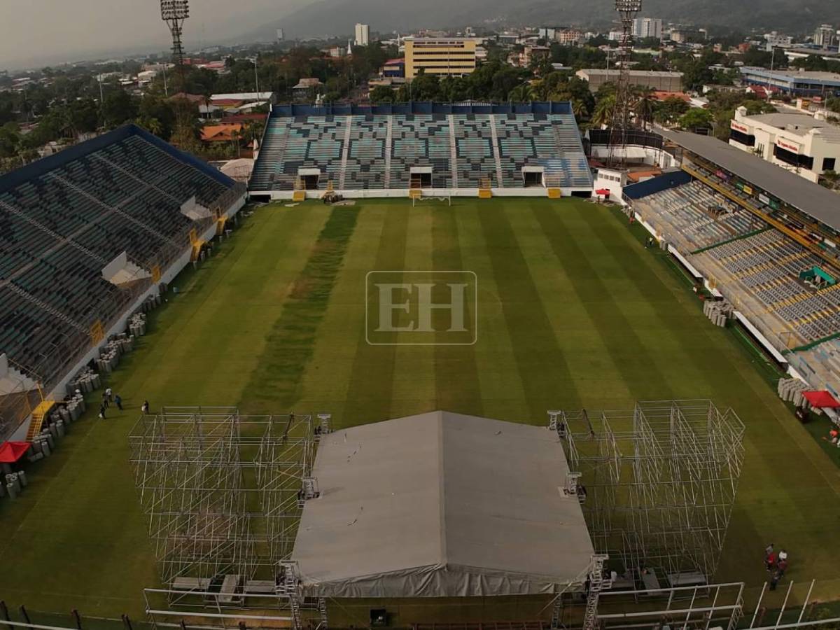 Lamentable: Las tristes imágenes de cómo quedó la grama del estadio Morazán tras concierto en SPS