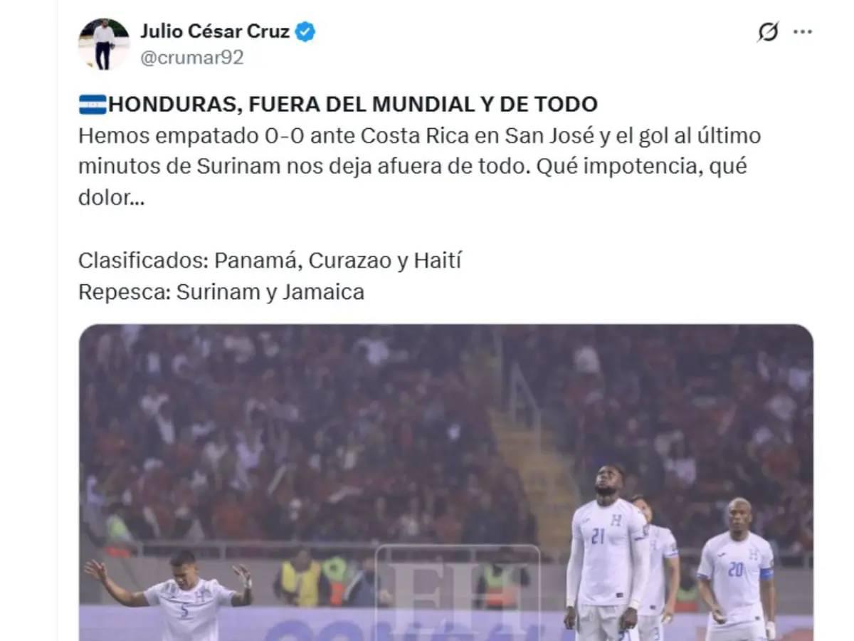 Lo que dicen los medios y periodistas tras fracaso de selección de Honduras