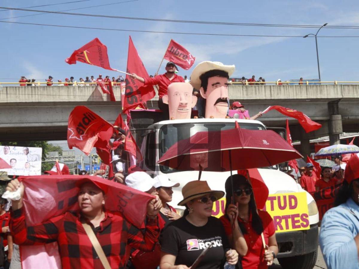 Así fue la movilización de Libre a favor de Rixi Moncada en SPS