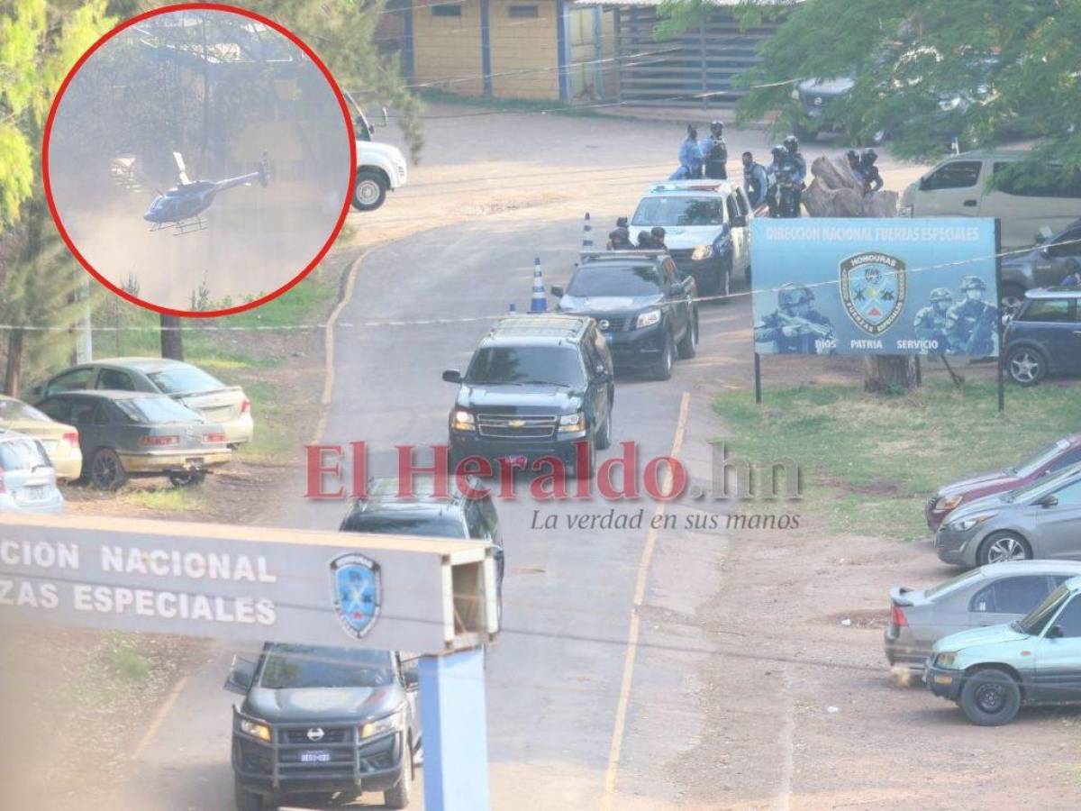 Helicópteros sobrevolando y caravanas de vehículos blindados, el ensayo del inicio de extradición JOH