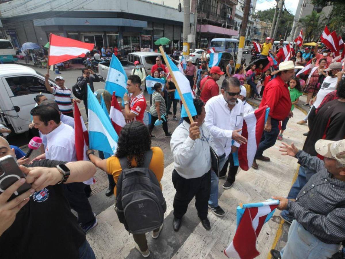 Liberales se manifiestan afuera del Congreso Nacional; piden respetar la democracia