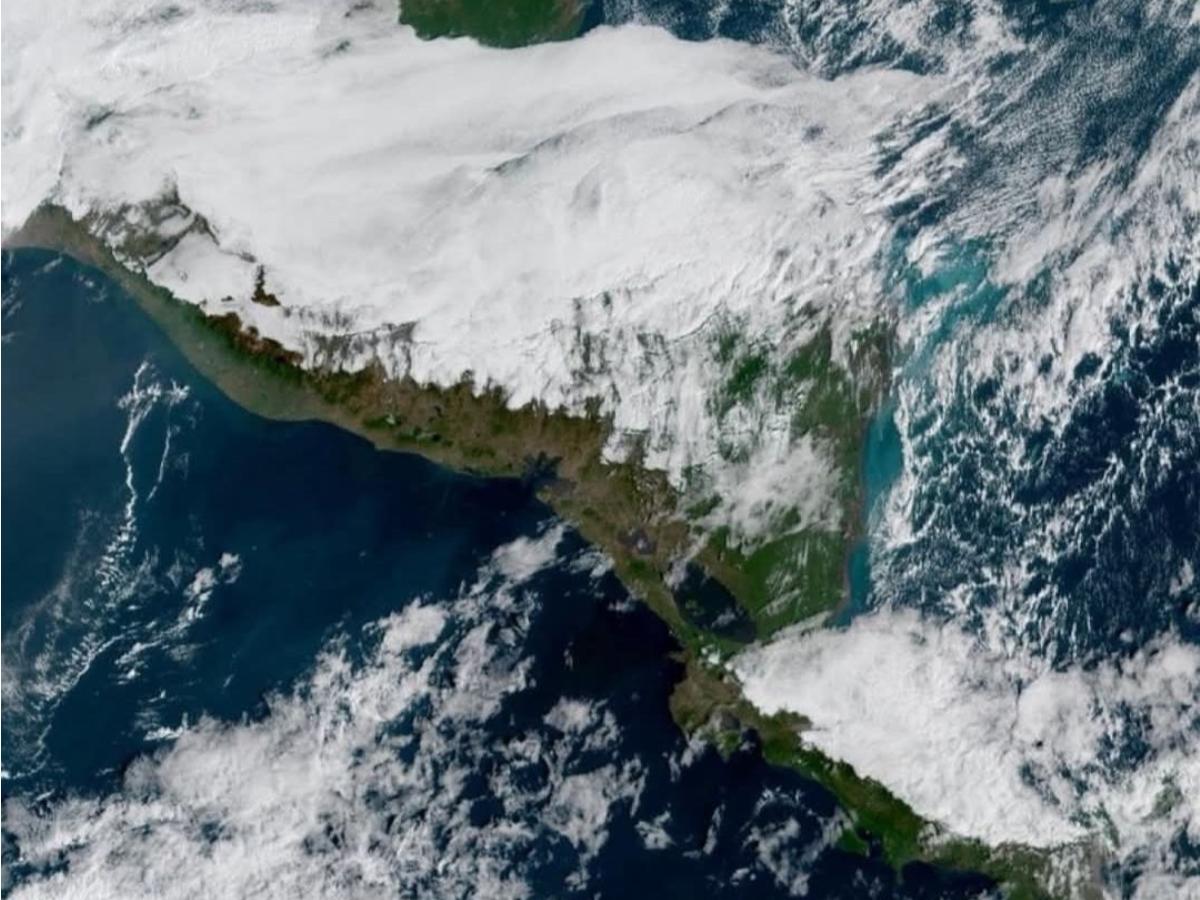 En mapa meteorológico: así se observa la masa de aire frío en Centroamérica