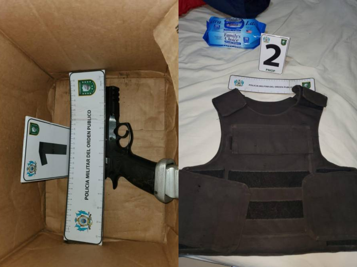 Evidencia decomisada cuando se realizó la captura de Villeda.