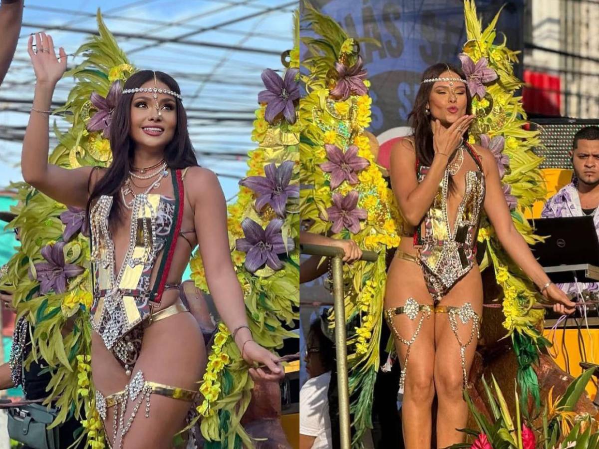 Sirey Morán deslumbró con majestuoso traje en el Carnaval Internacional de La Ceiba