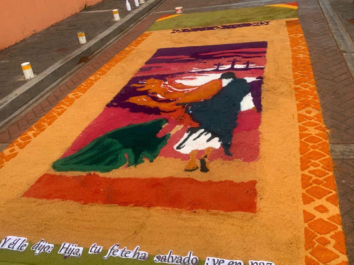 Honduras se pinta de fe en Semana Santa: algunas de las alfombras de aserrín