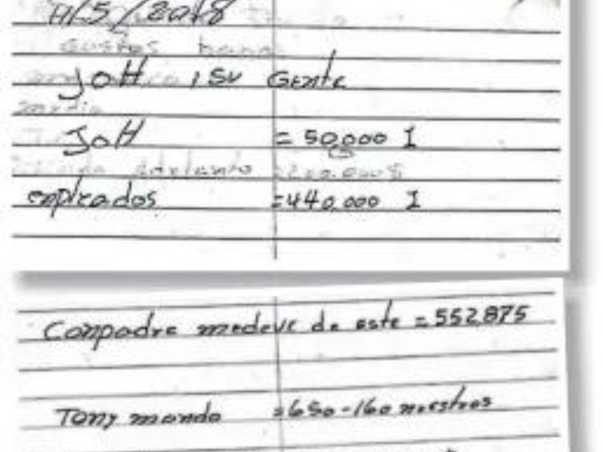 $!Las narcolibretas decomisadas al traficante de drogas conocido como Magdaleno Meza, nuevamente aparecerán en el juicio contra Juan Orlando Hernández.
