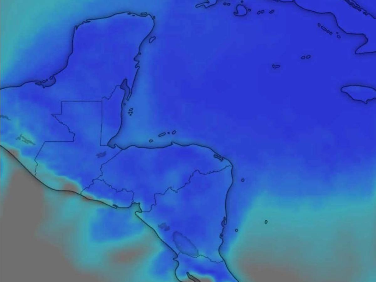 En mapa meteorológico: así se observa la masa de aire frío en Centroamérica