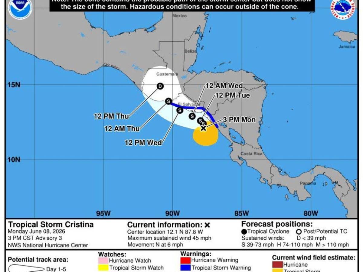 Tormenta tropical Cristina: ¿cómo avanza hacia Honduras y qué zonas está afectando?