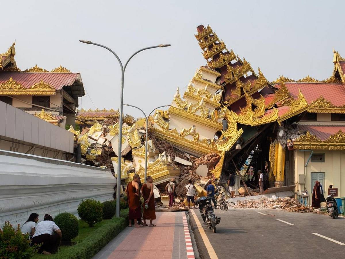 Imágenes aéreas de los destrozos que dejó el terremoto en Birmania