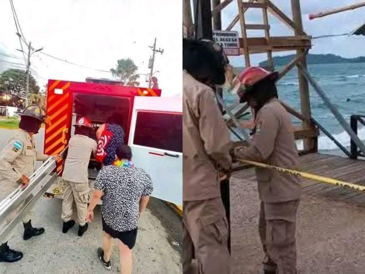 El muelle colapsó y tres personas cayeron al vacío: así ocurrió el incidente en Tela