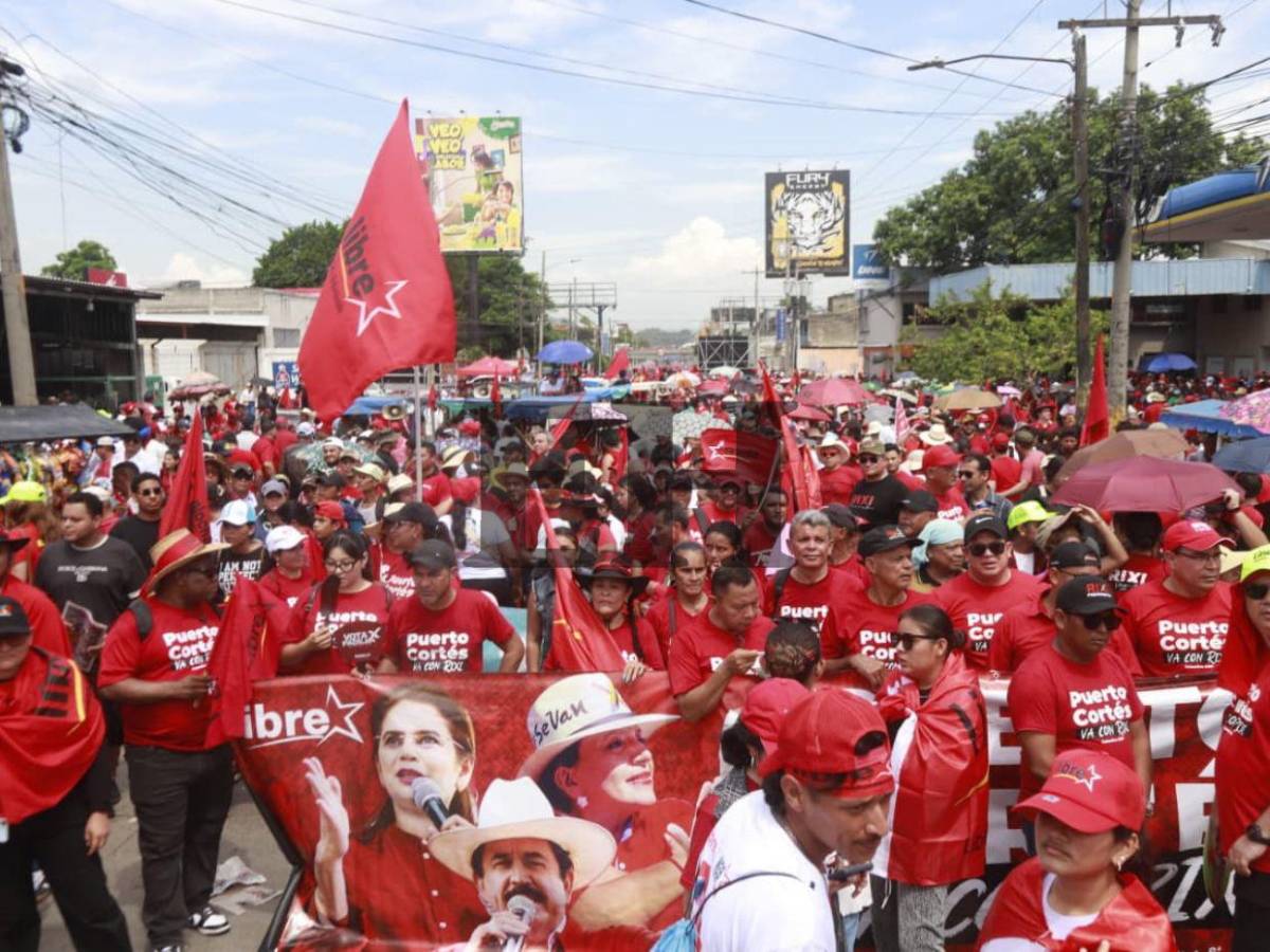 Así fue la movilización de Libre a favor de Rixi Moncada en SPS