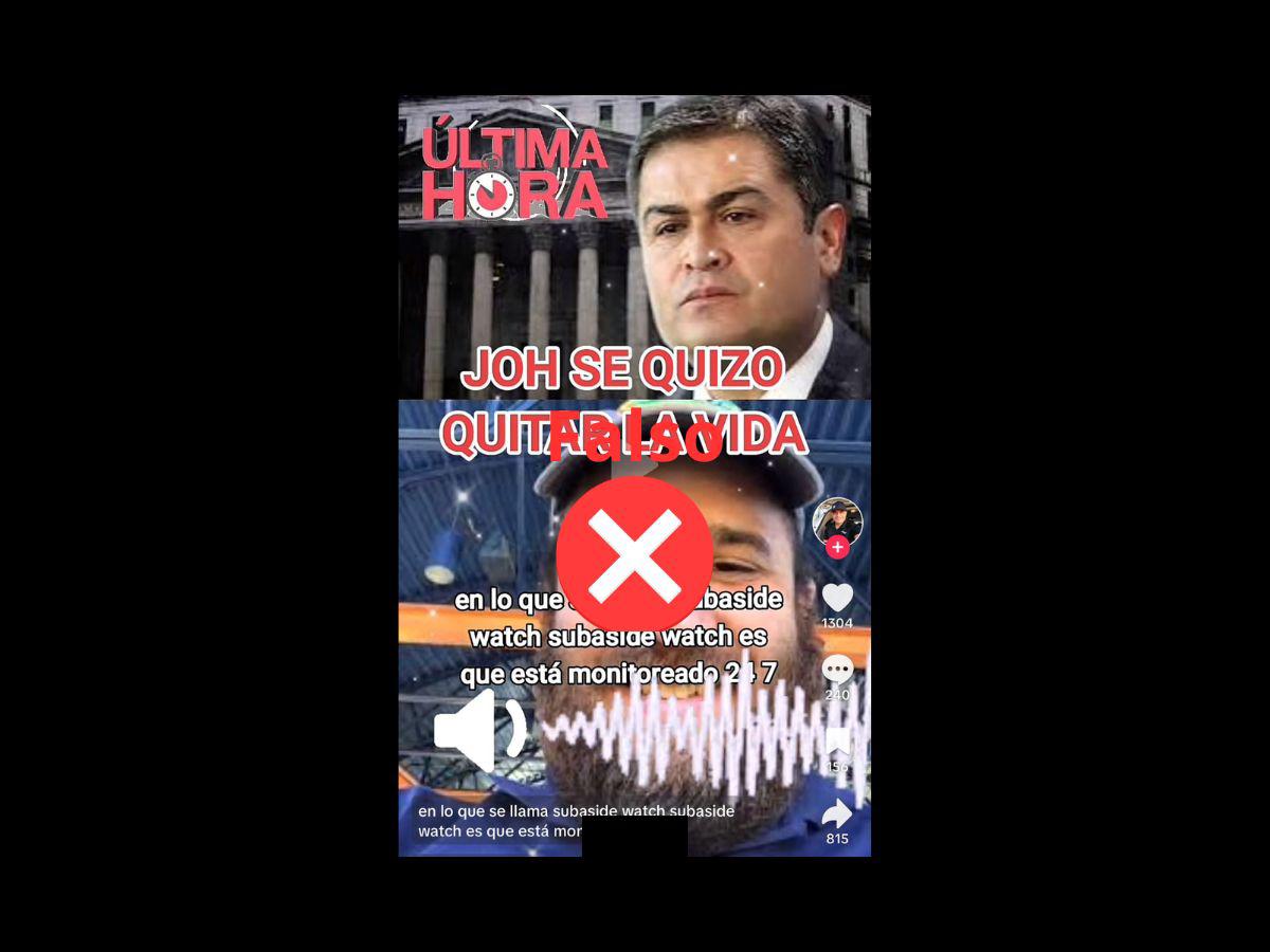 Es falso que Juan Orlando Hernández intentó quitarse la vida en la cárcel