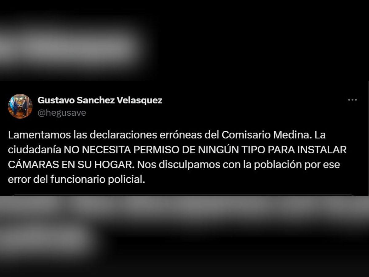 Sánchez aclara que hondureños no necesitan permiso para instalar cámaras en sus casas