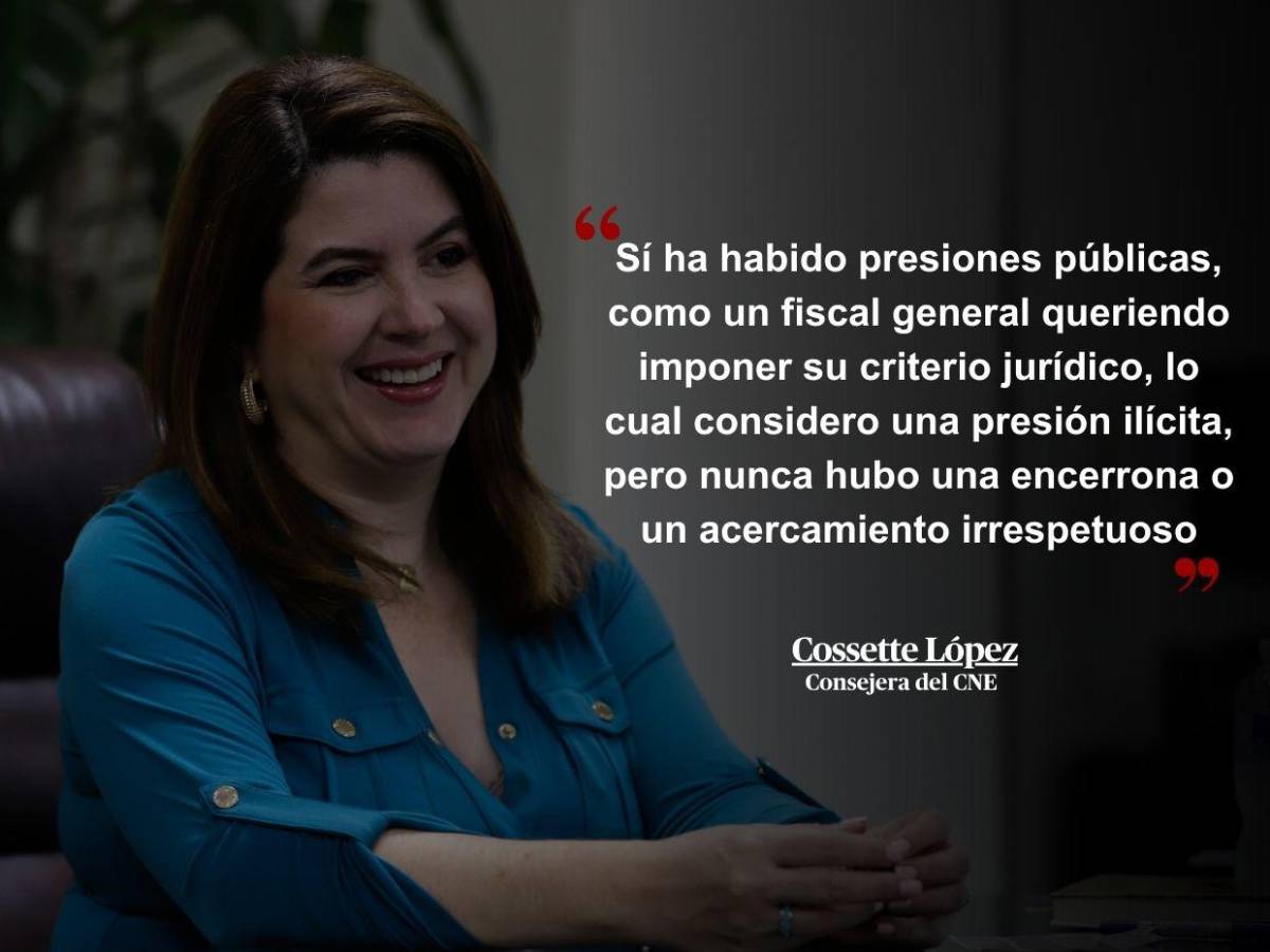 Creemos que nuestras comunicaciones están intervenidas: Frases de Cossette López antes de dejar la presidencia del CNE