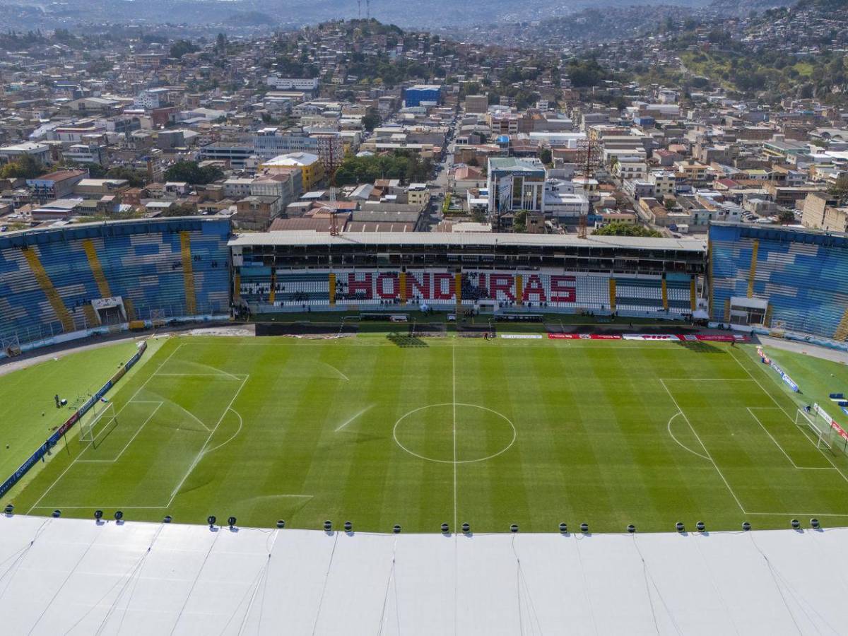 Así está quedando el Estadio Nacional de Tegucigalpa con la nueva fachada y letrero