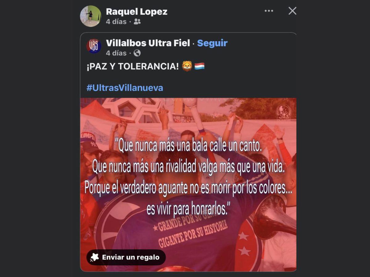 Que nunca más una bala calle un canto: Última publicación de María antes de morir tras partido