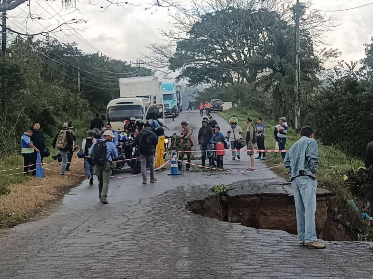Socavón deja incomunicado punto fronterizo entre Honduras y Nicaragua