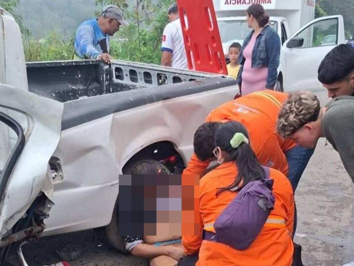 Las imágenes del fatal choque entre pick-up y camión en Cofradía