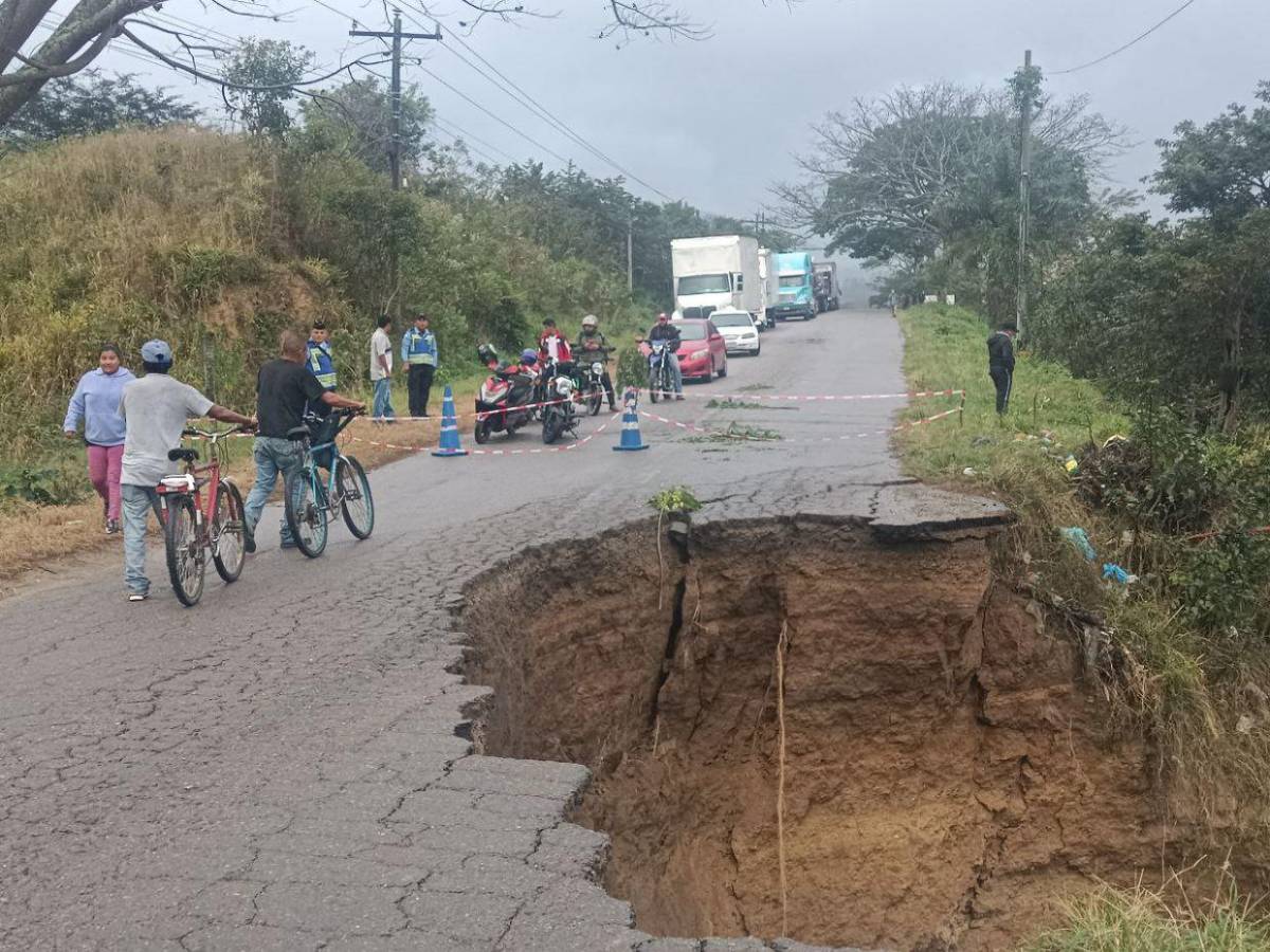 Socavón deja incomunicado punto fronterizo entre Honduras y Nicaragua