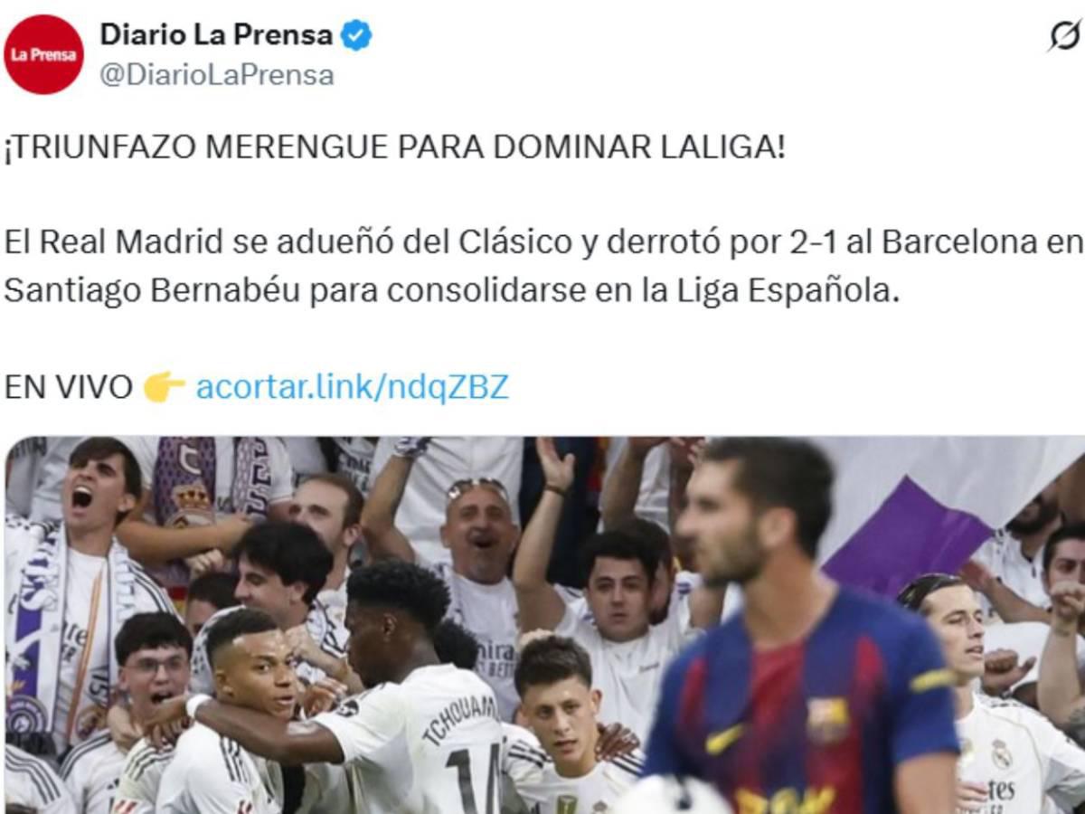 Periodista hondureña se burla y Soria reacciona: Lo que dice la prensa tras el Real Madrid-Barcelona