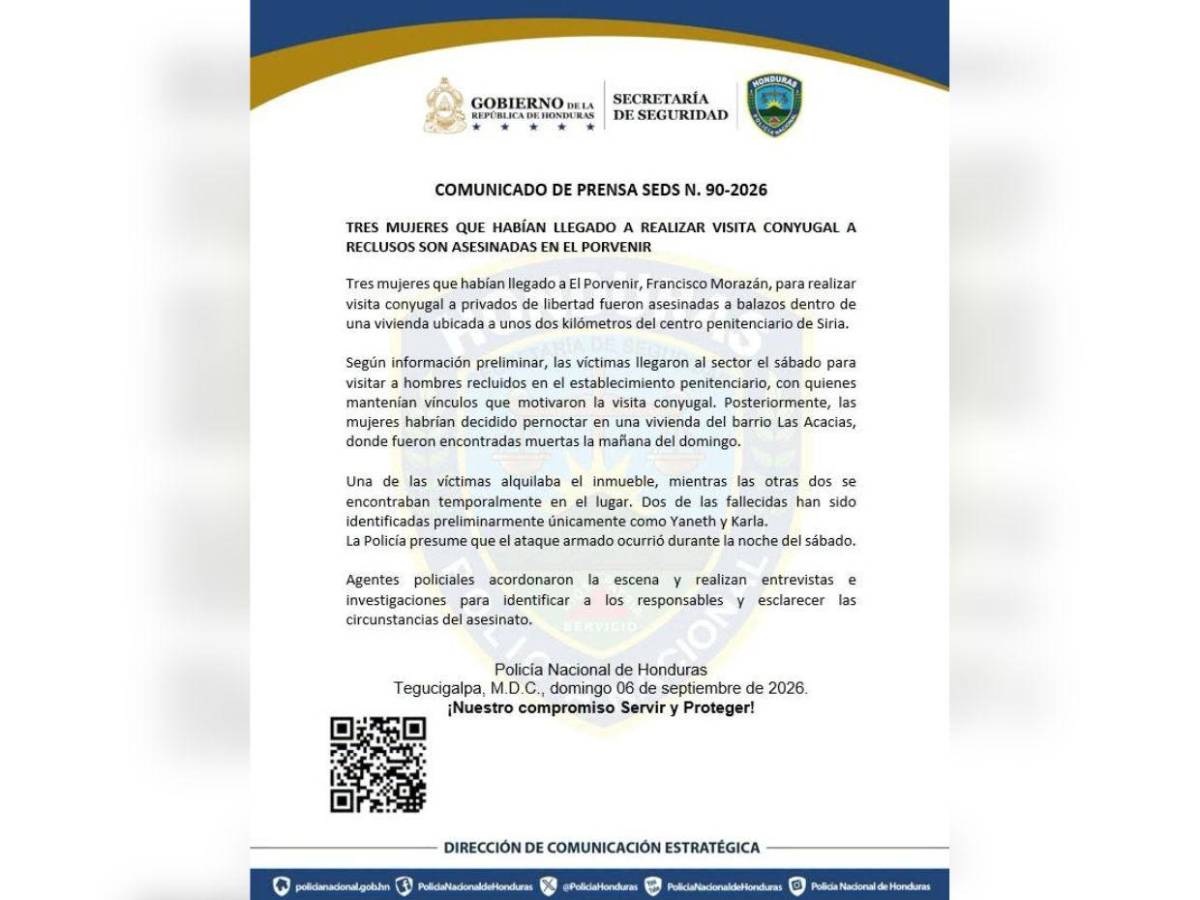 Venían de una visita conyugal en la cárcel de Siria: revelan sobre masacre de tres mujeres en El Porvenir