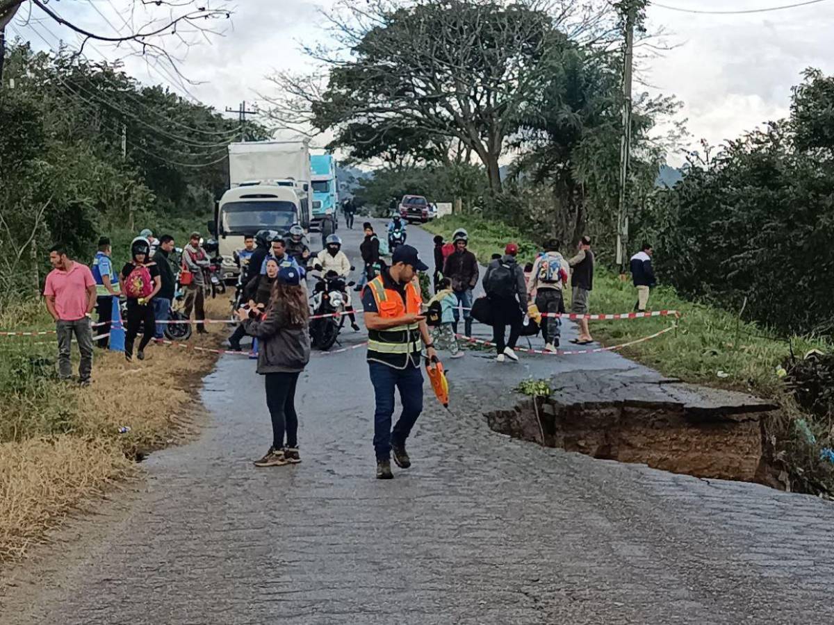 Socavón deja incomunicado punto fronterizo entre Honduras y Nicaragua
