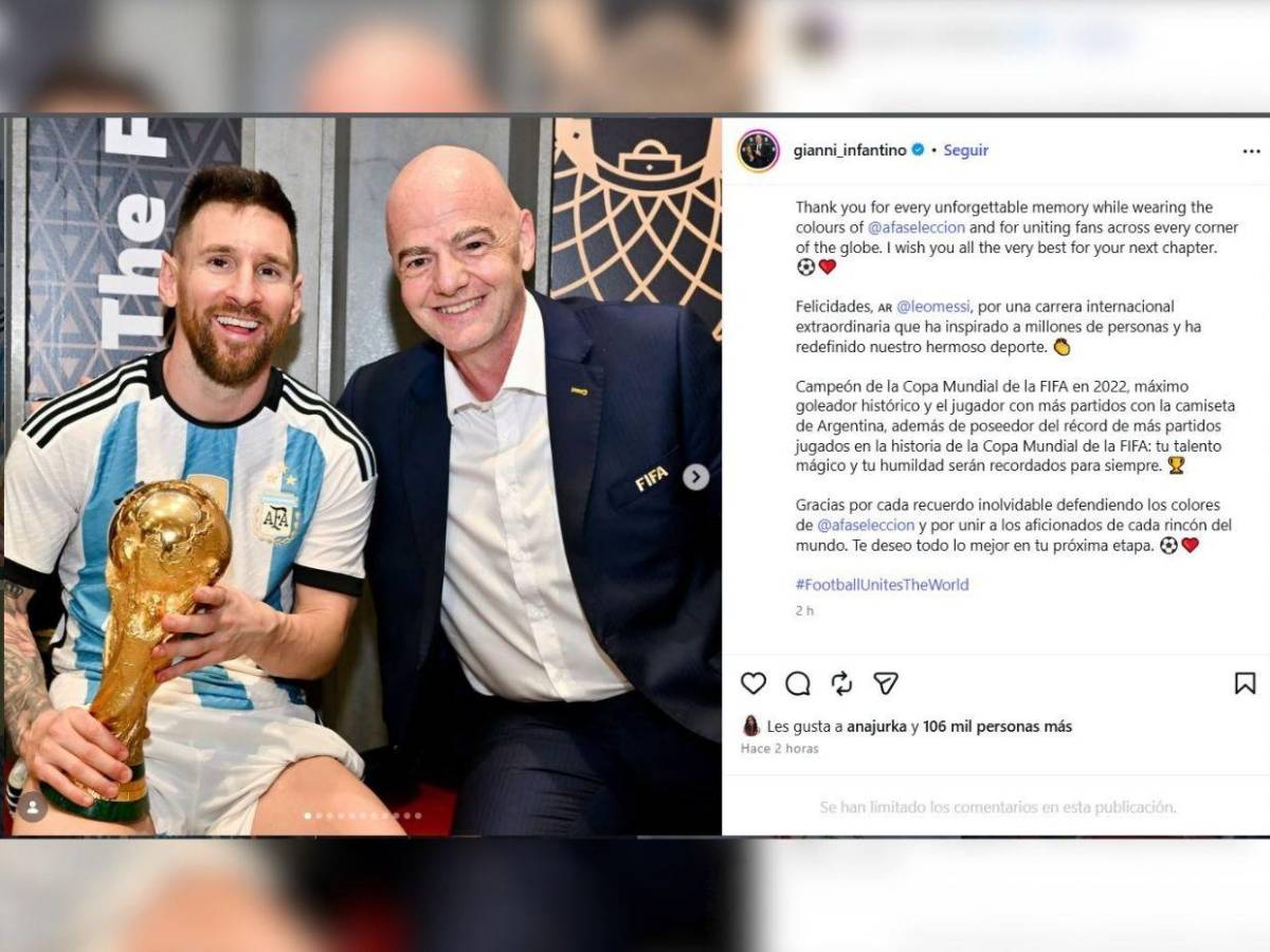 Infantino se rinde ante él: reacciones tras retiro de Messi de la Selección de Argentina
