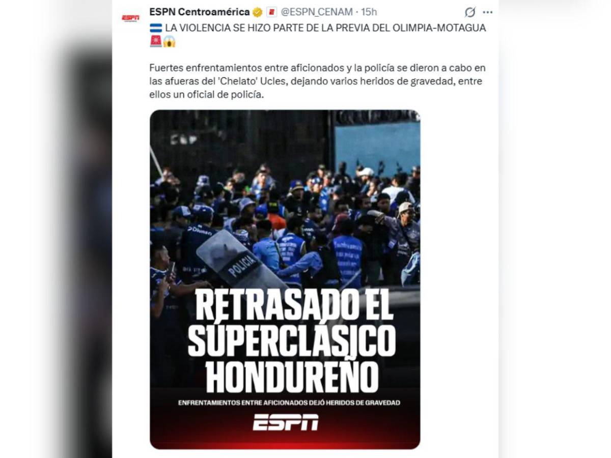 Hubo heridos y aún así se jugó: así informa el mundo sobre la violencia en el clásico