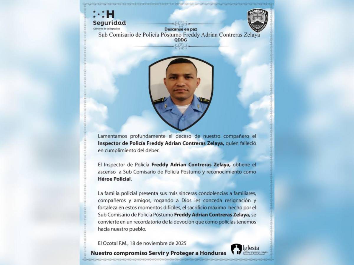 Lo que se sabe del enfrentamiento en el que murió un inspector de la Policía en Olancho