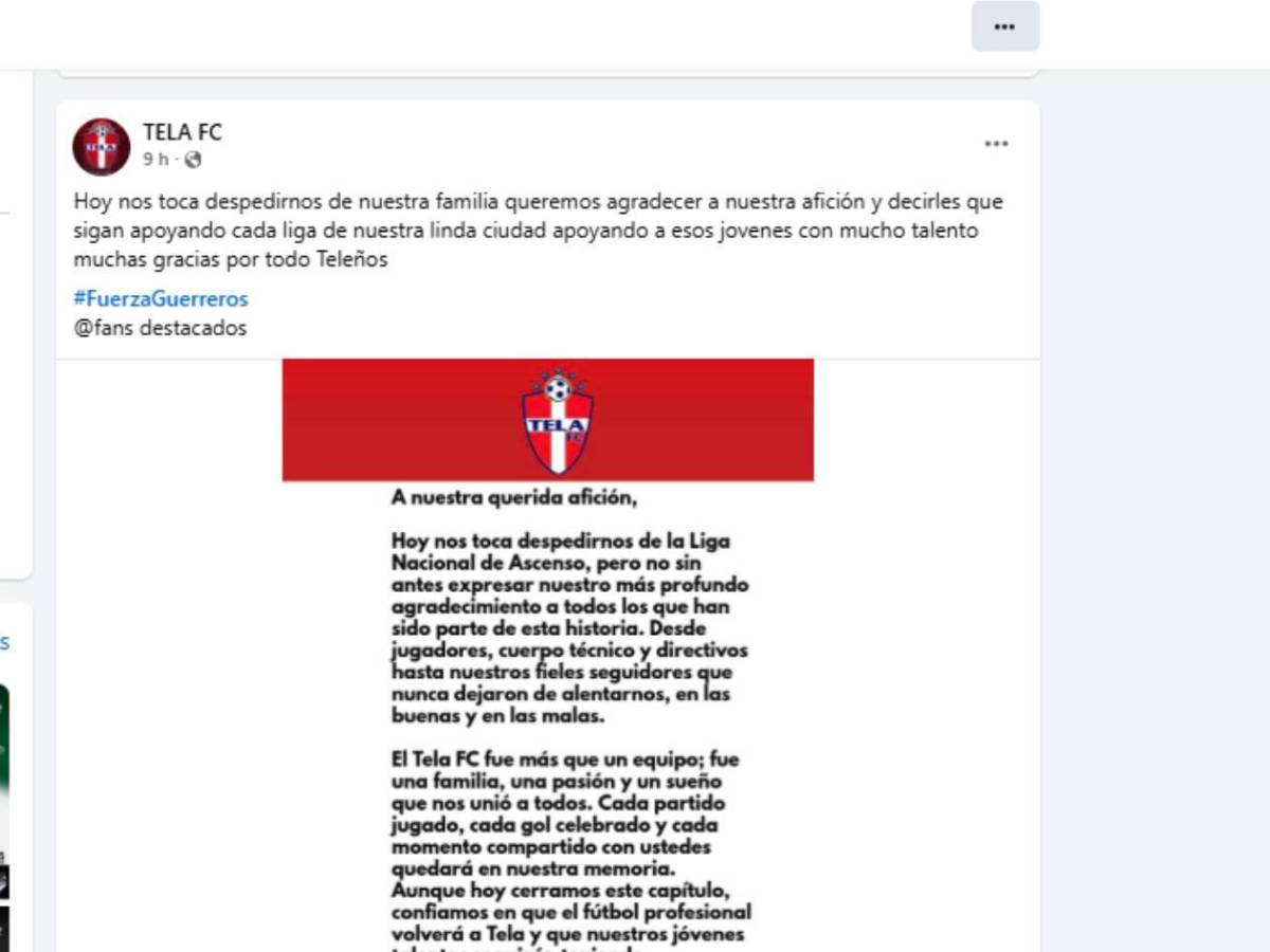 Equipo del fútbol hondureño sorprende al anunciar que desaparece