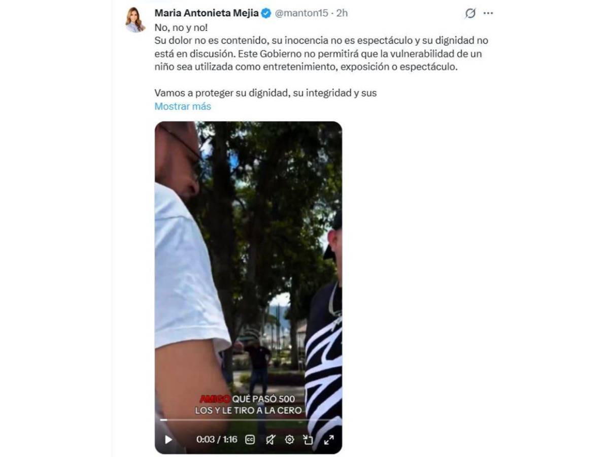 Designada afirma que se le deducirá responsabilidad a tiktokers que humillaron a niño por L500
