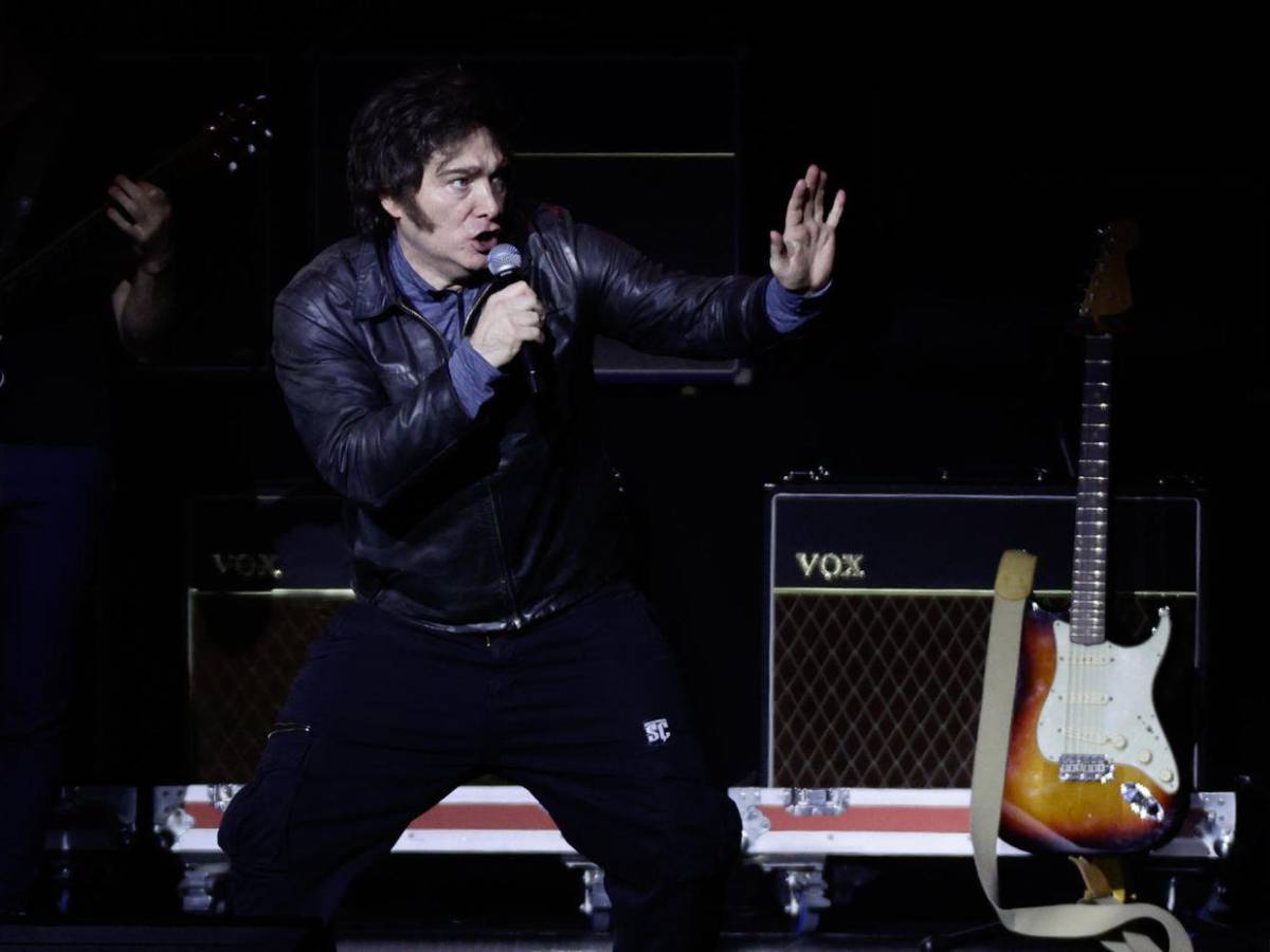 Cantó una hora como una estrella de rock: Milei ofrece concierto en Argentina