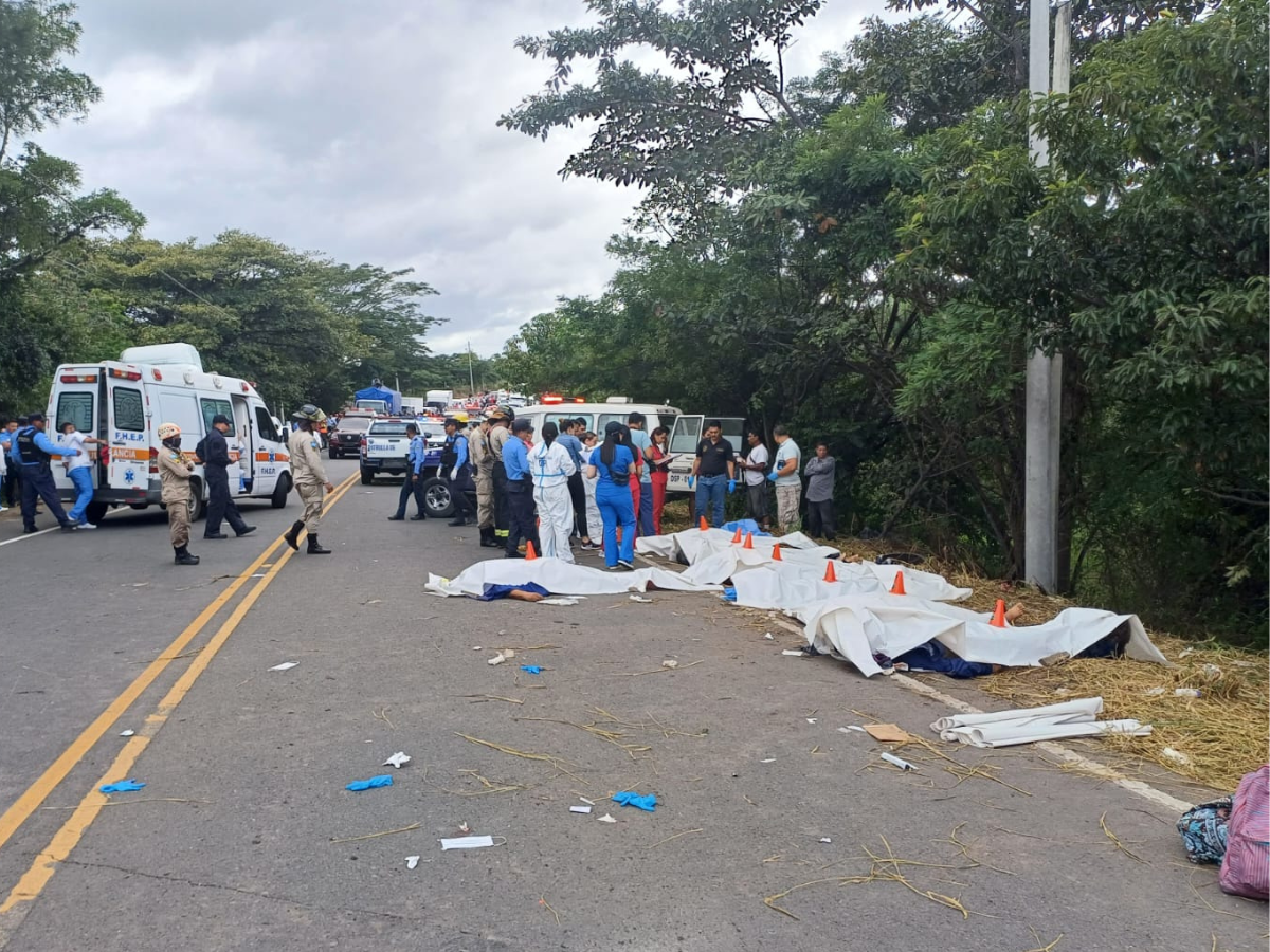 Listado actualizado de las muertes confirmadas tras accidente en carretera a Olancho