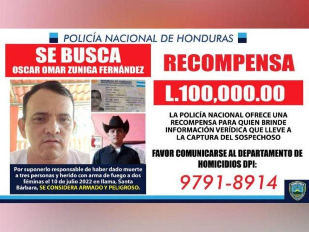 La Policía Nacional ofrece una recompensa por información que ayude a dar con el paradero del asesino.