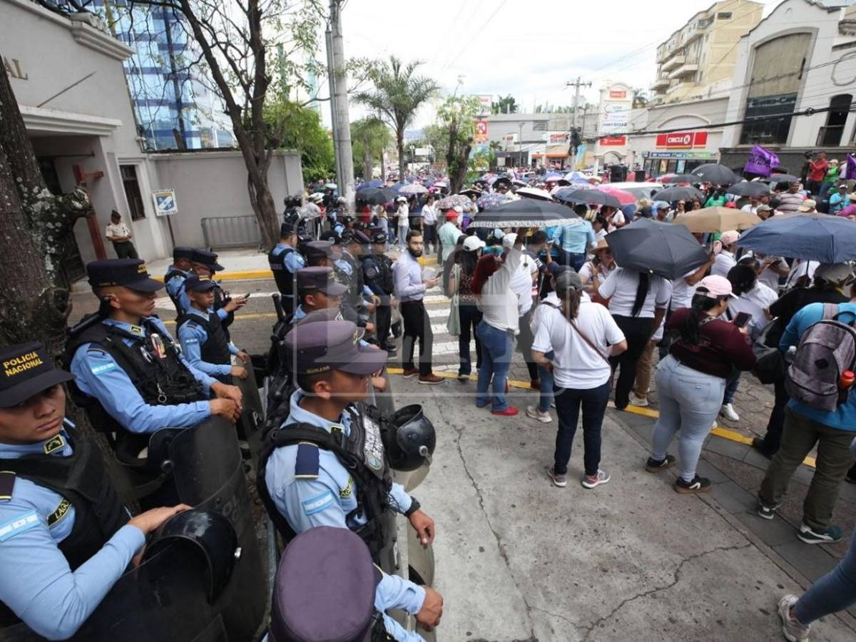Si ya es ley, ¿Por qué no pagan?: el reclamo de docentes frente a Casa Presidencial
