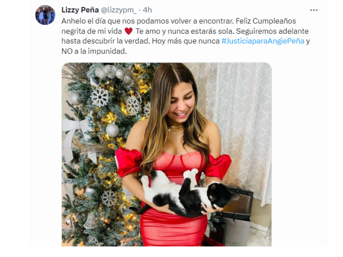 “Seguiré luchando hasta encontrarte”: Madre de Angie Peña en su cumpleaños