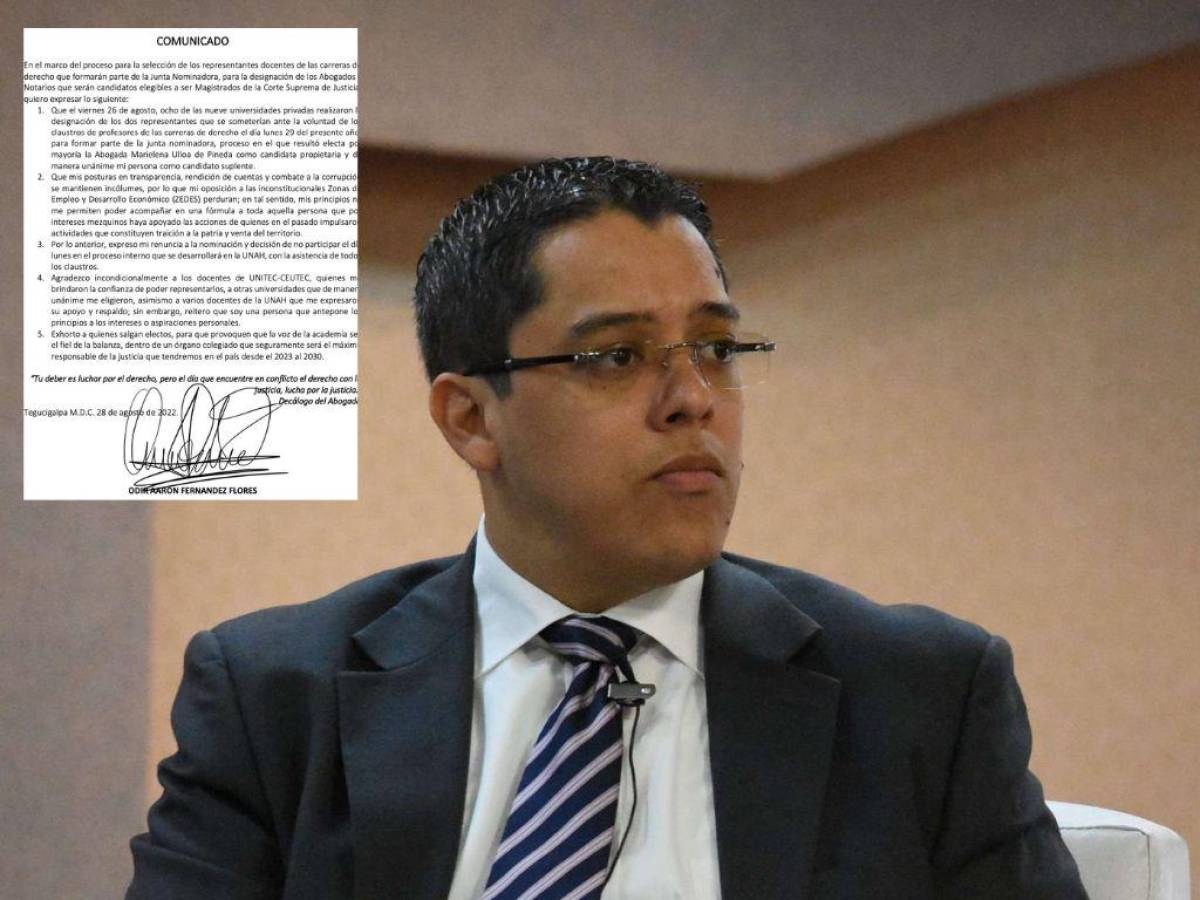 Odir Fernández renuncia a ser candidato para integrar Junta Nominadora