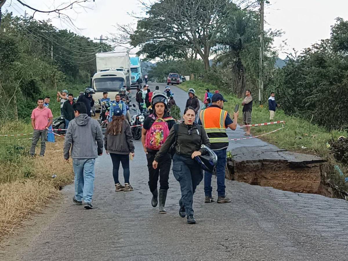 Socavón deja incomunicado punto fronterizo entre Honduras y Nicaragua