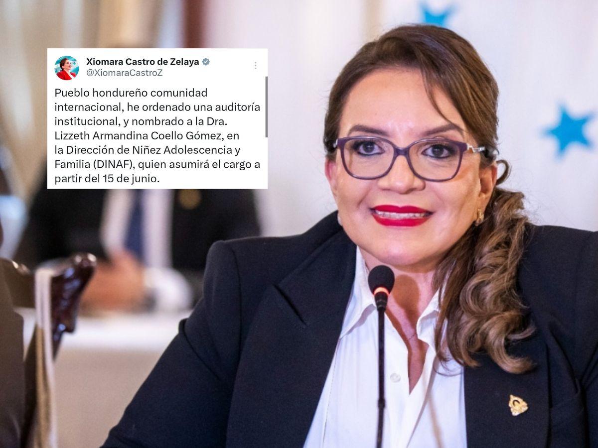 Presidenta Castro nombra a la nueva directora de la Dinaf, Lizzeth Coello