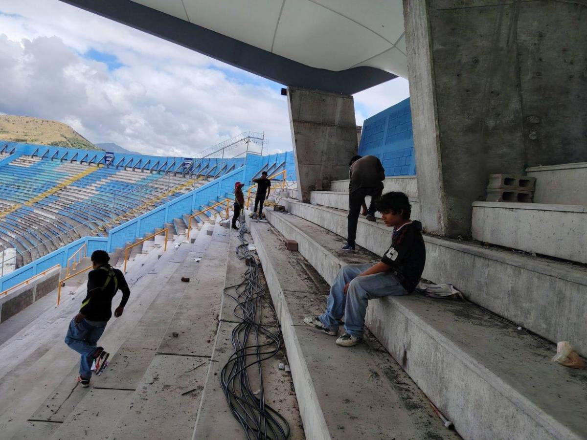 Así está quedando el Estadio Nacional de Tegucigalpa con las nuevas luces y pantalla gigante