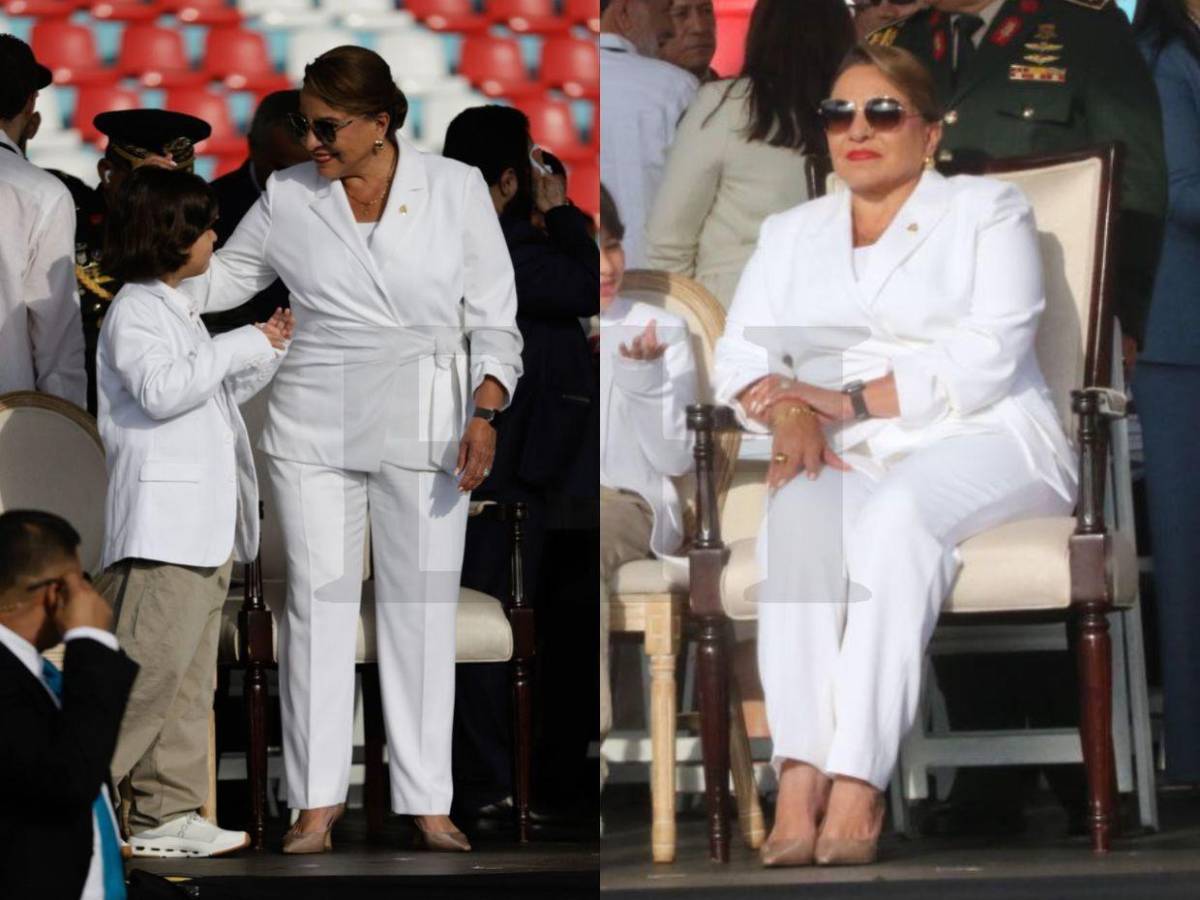 Elegancia y simplicidad, el toque en el atuendo de Xiomara Castro en desfiles patrios Honduras 2025