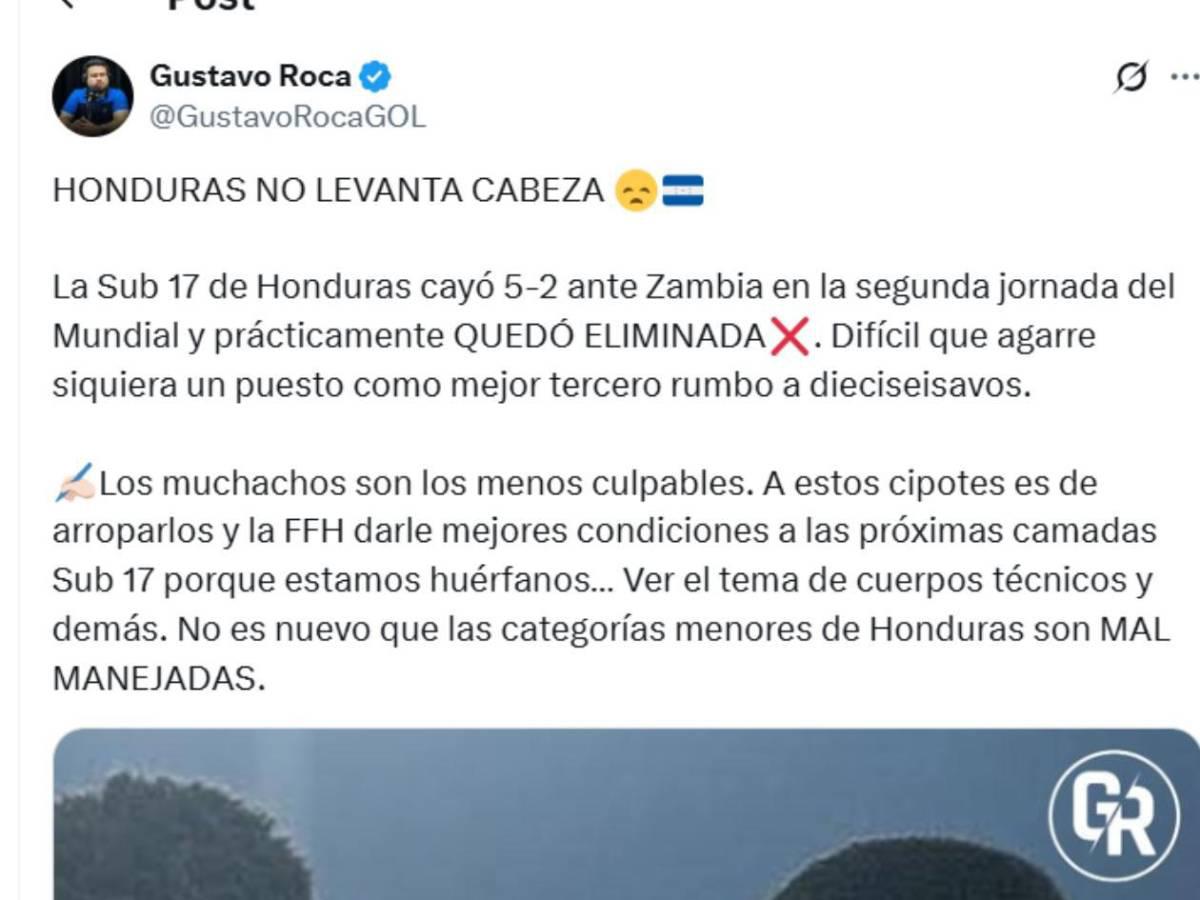 Indignación en medios catrachos por goleadas a Honduras en el Mundial Sub-17