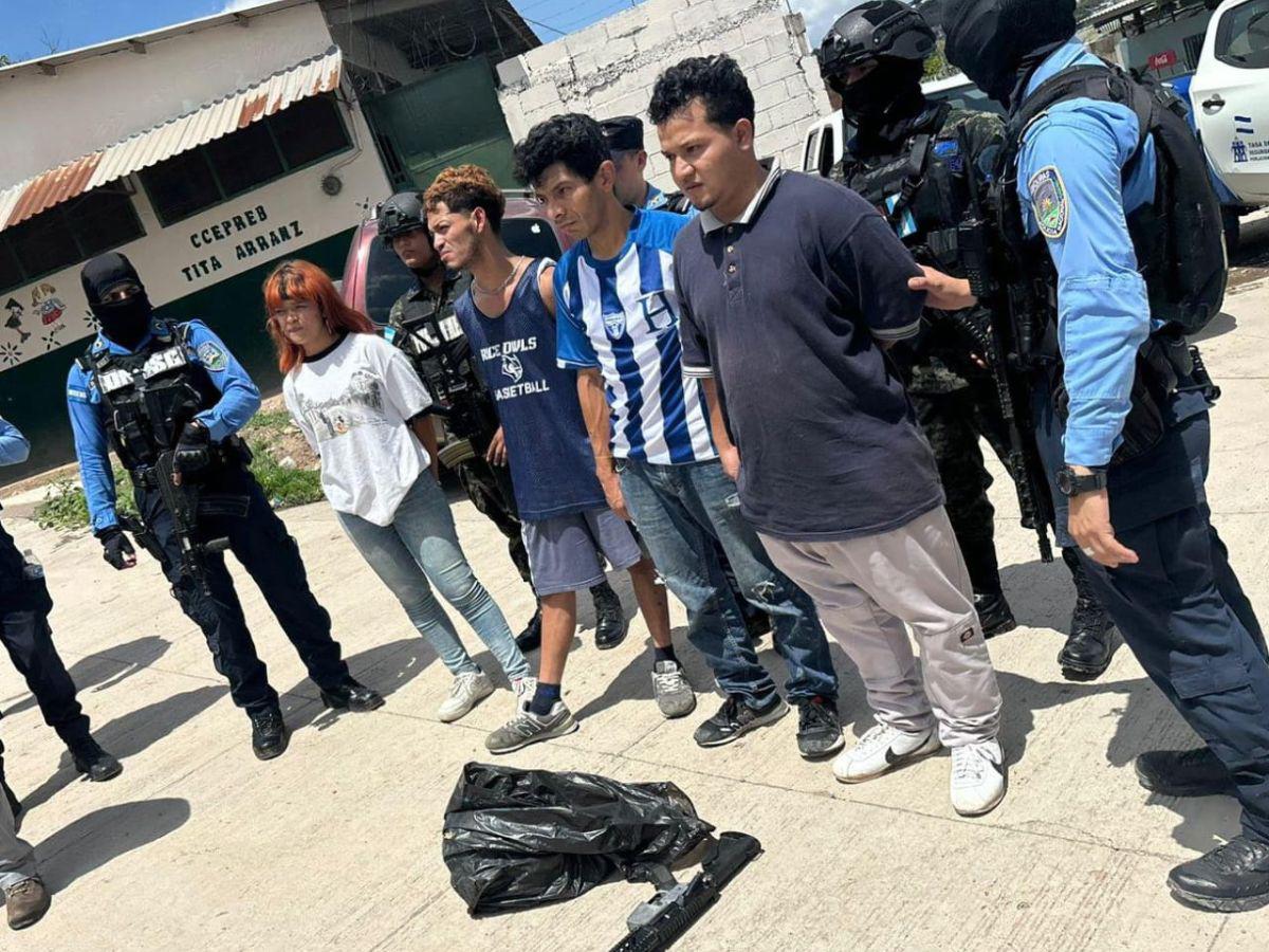 Capturan a cuatro pandilleros en la colonia Villa Nueva de la capital