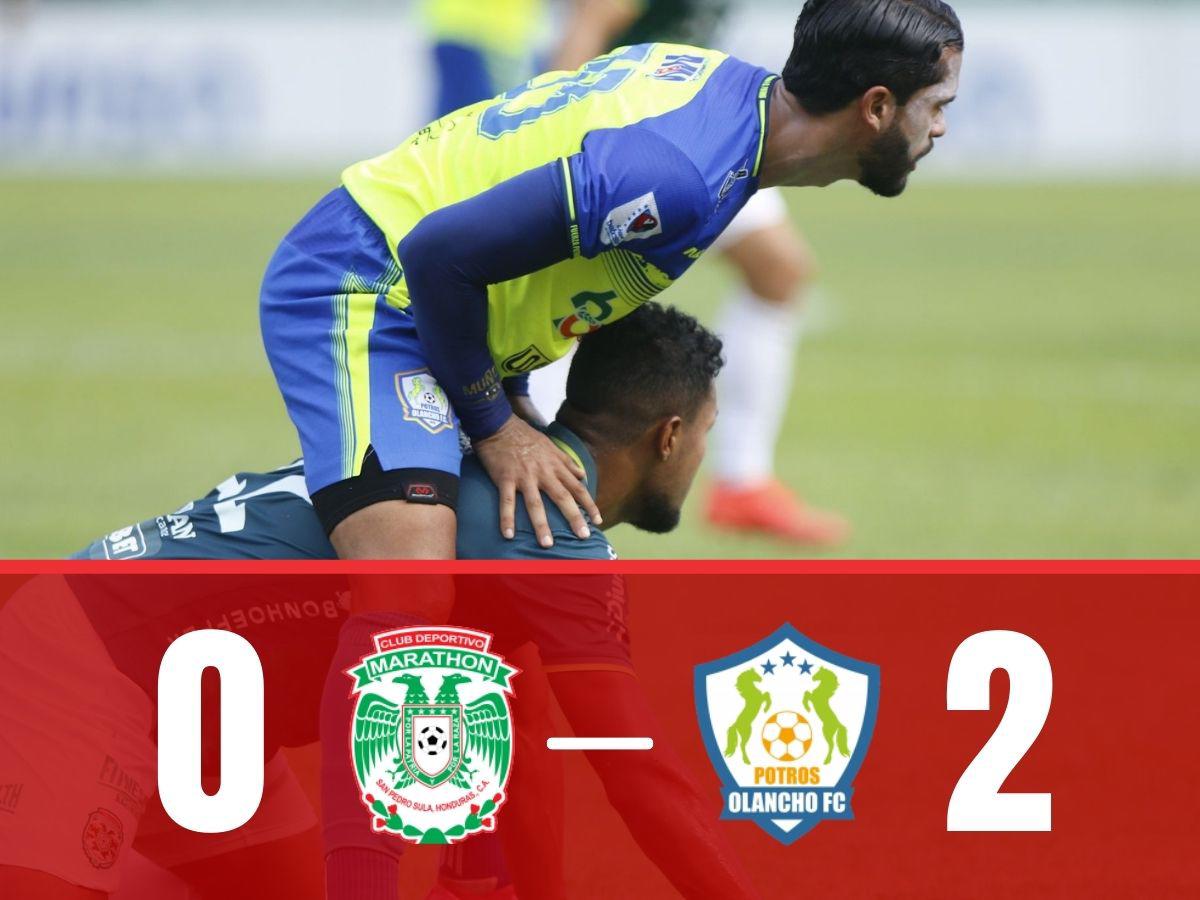Los Potros ganan al Marathón 2-0 en su propia casa.