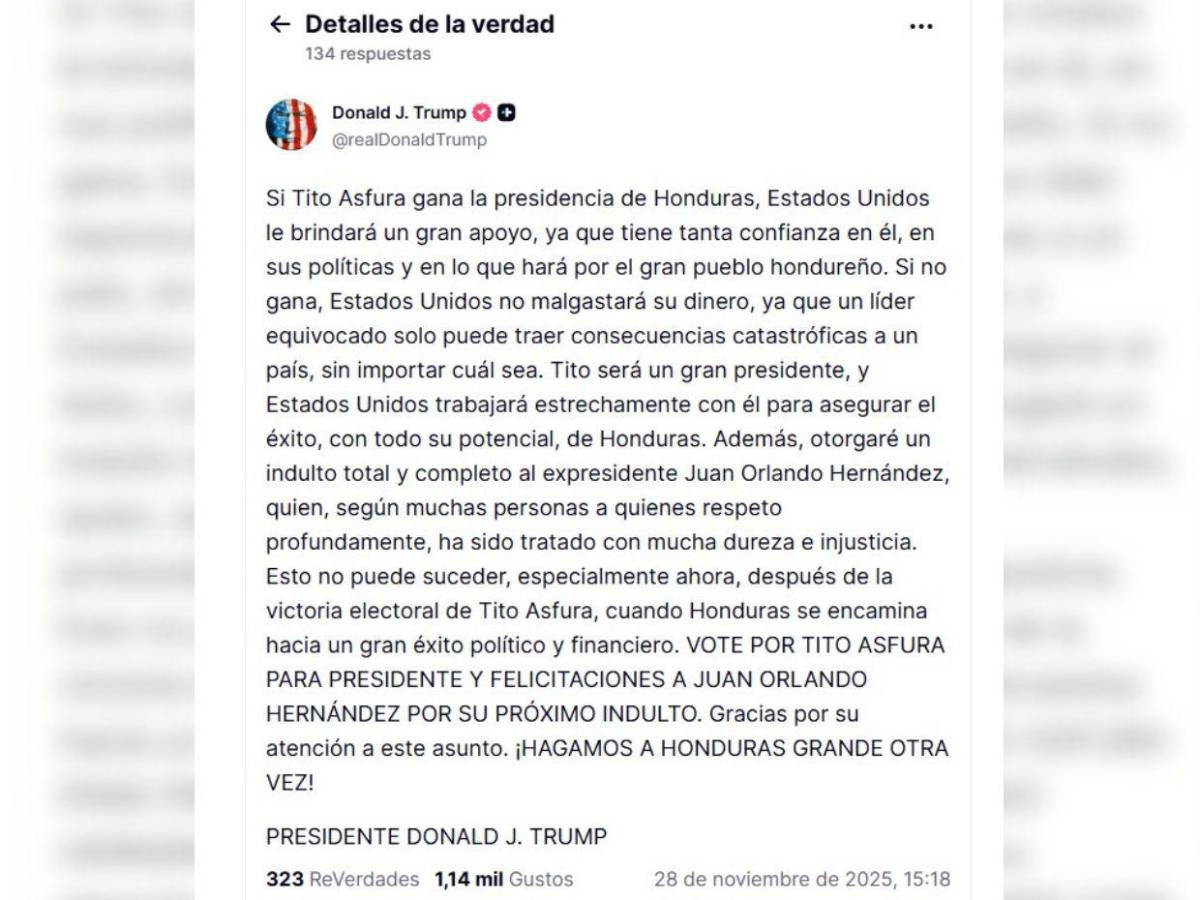 Así reaccionó Juan Orlando Hernández tras darse cuenta del indulto anunciado por Donald Trump