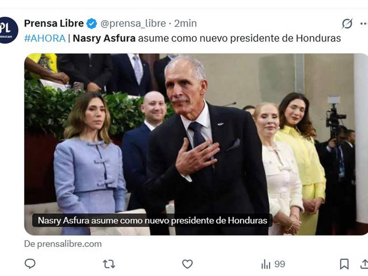 Medios internacionales publican toma de posesión de Nasry Asfura en Honduras